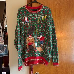 Festive Green and Red Christmas Sweater